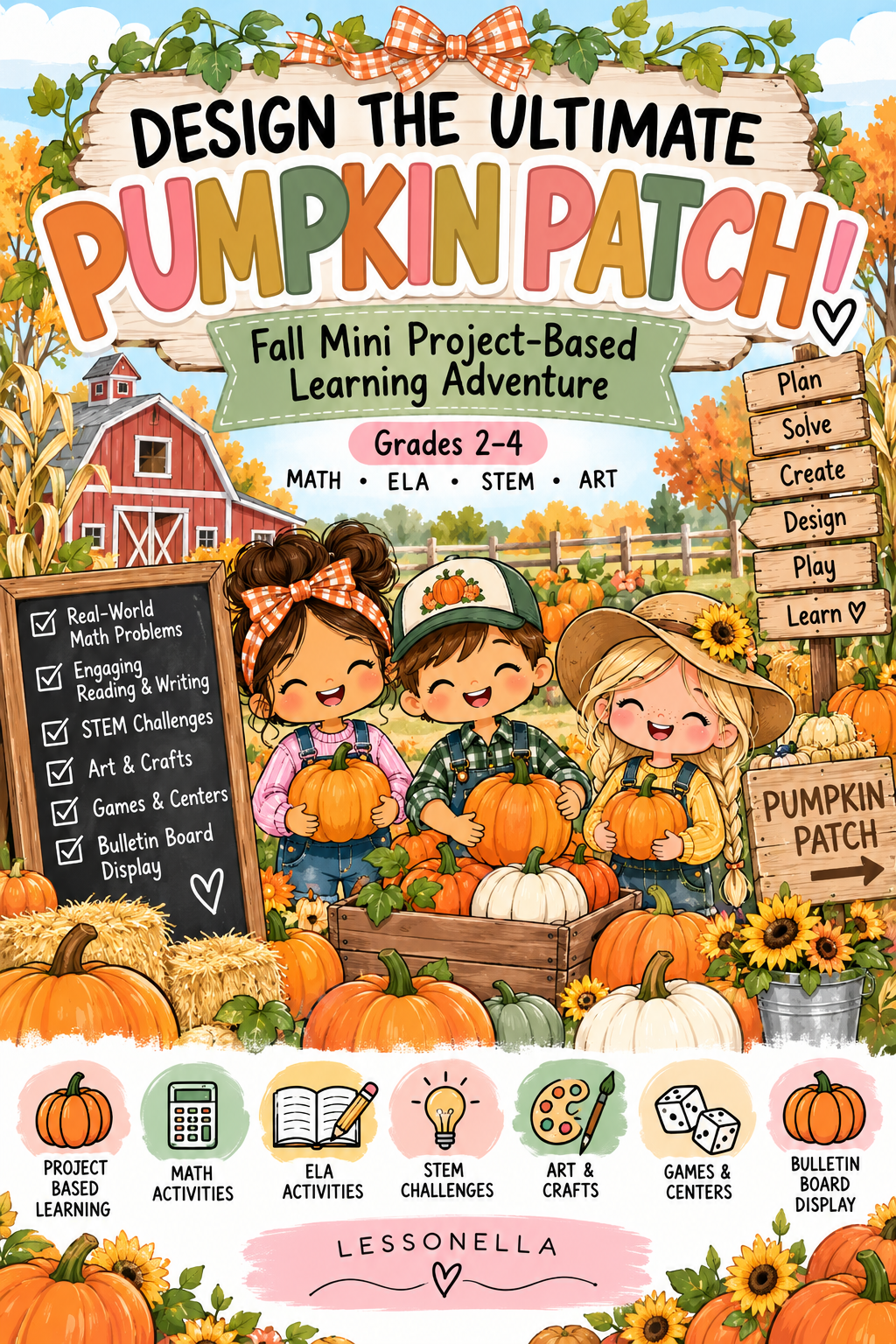 Pumpkin Patch PBL | Fall Math, ELA & STEM Project + Digital Companion | Grades 2–4
