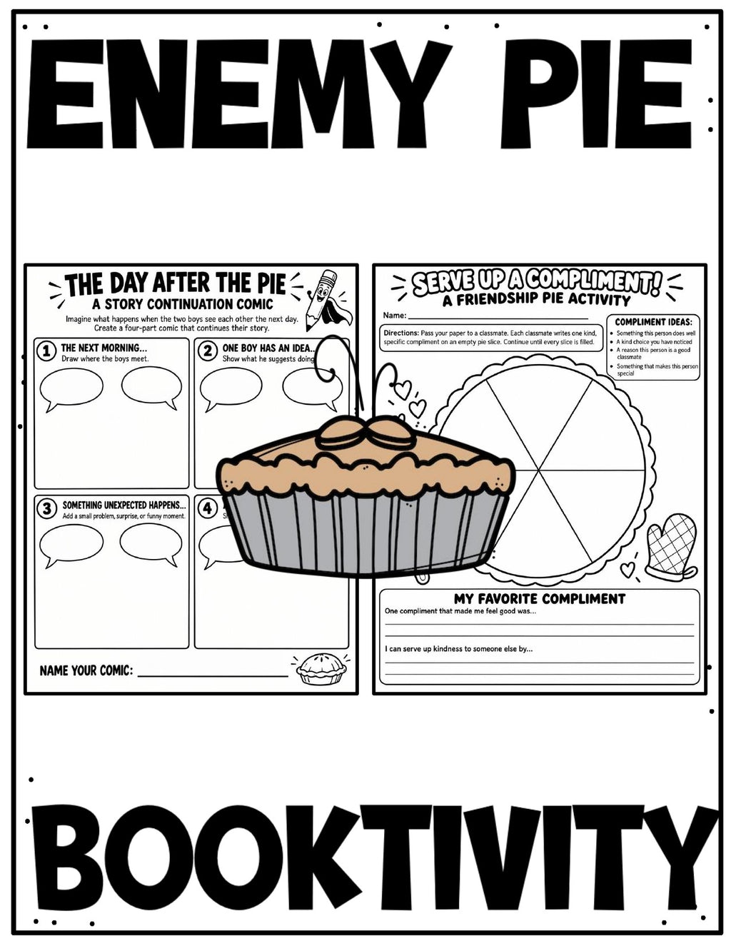 Enemy Pie Booktivity printable and digital book companion for grades 2–4