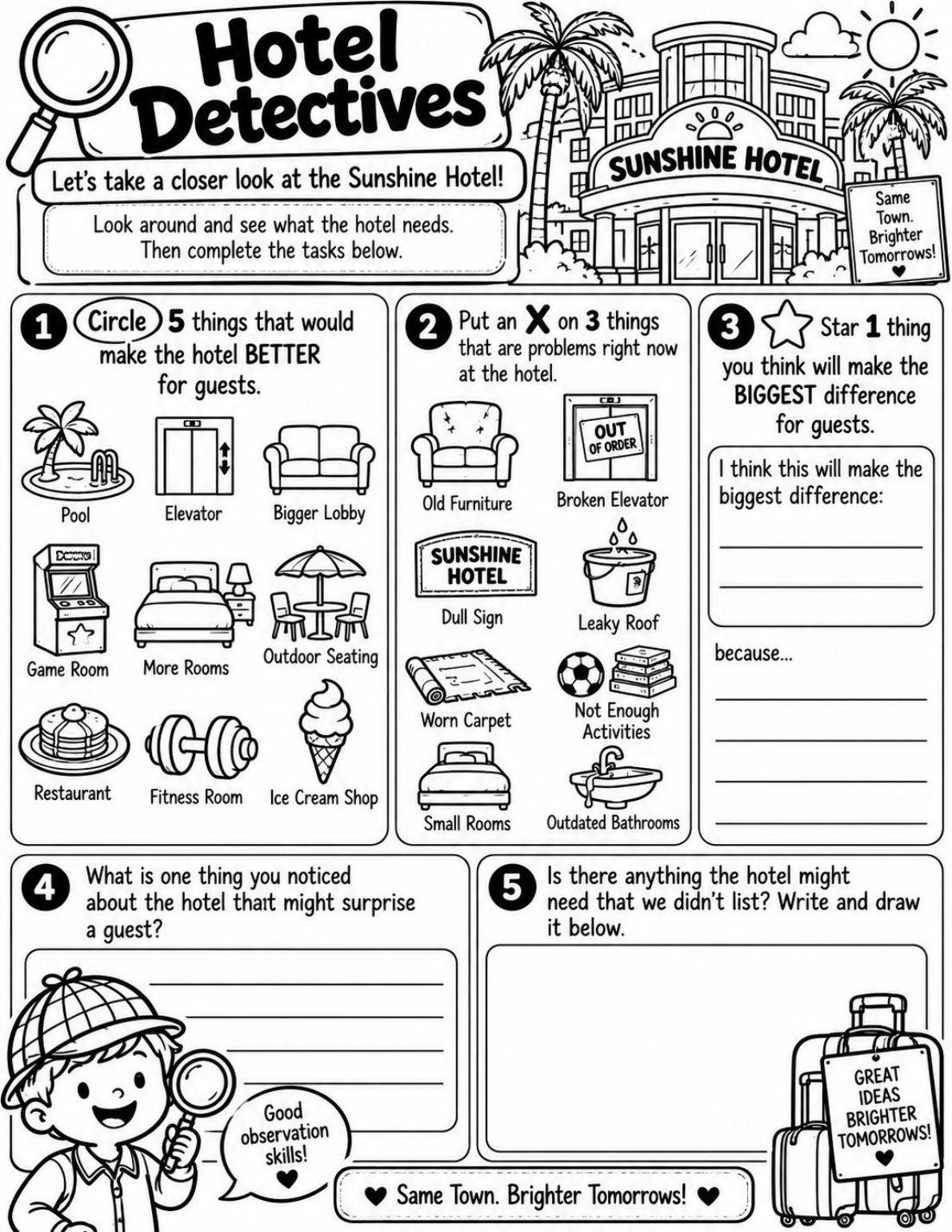 Kid's Hotel PBL Hotel Detectives worksheet preview