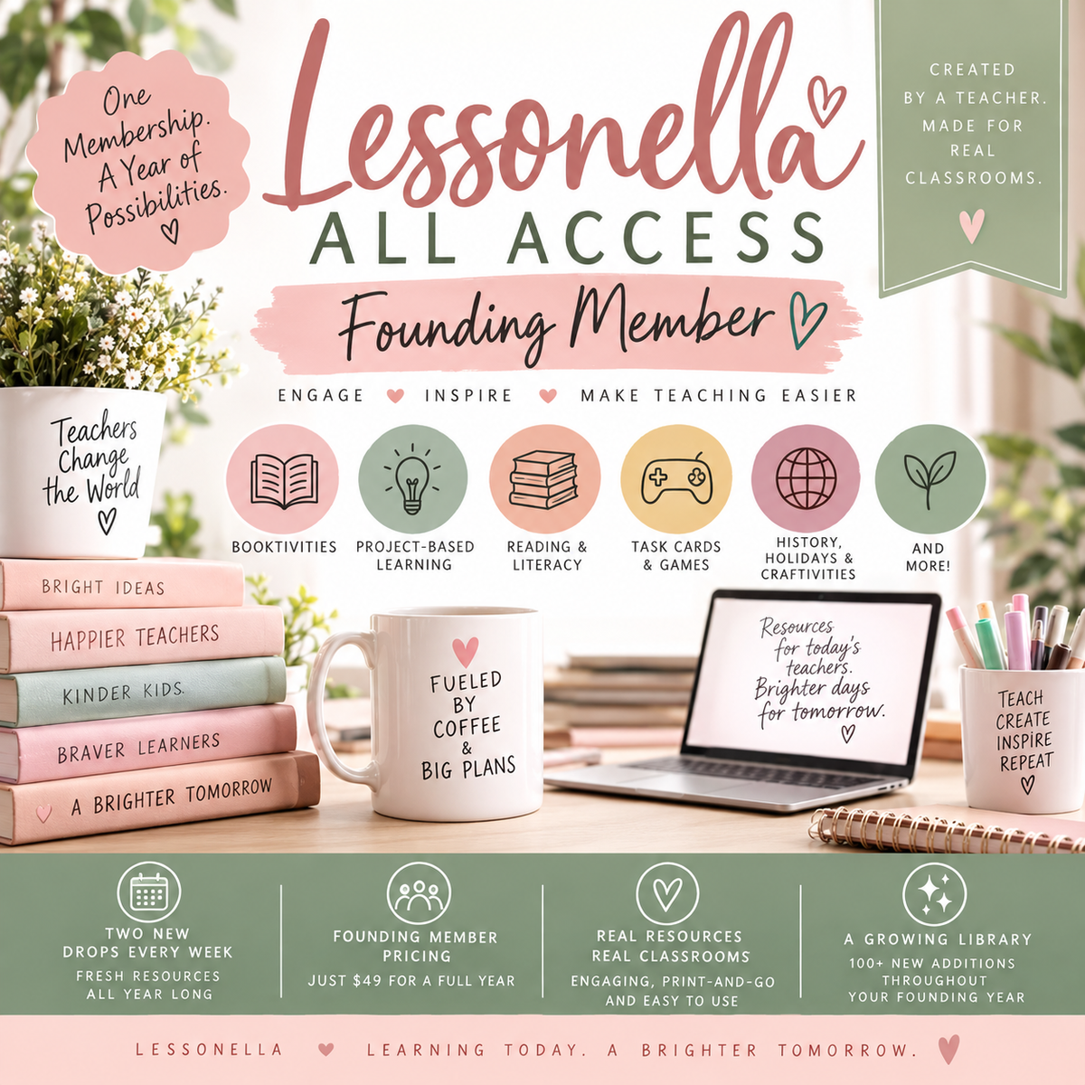 Lessonella All Access Founding Member - one year membership with two new resource drops every week