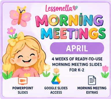 Lessonella Morning Meetings april cover