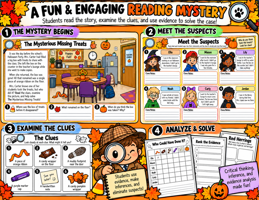 Halloween Reading Mystery | The Case of the Missing Treats | Grades 2–4