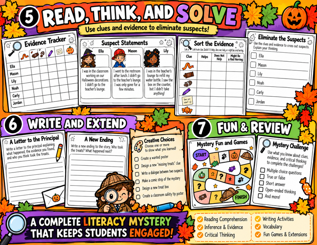 Halloween Reading Mystery | The Case of the Missing Treats | Grades 2–4