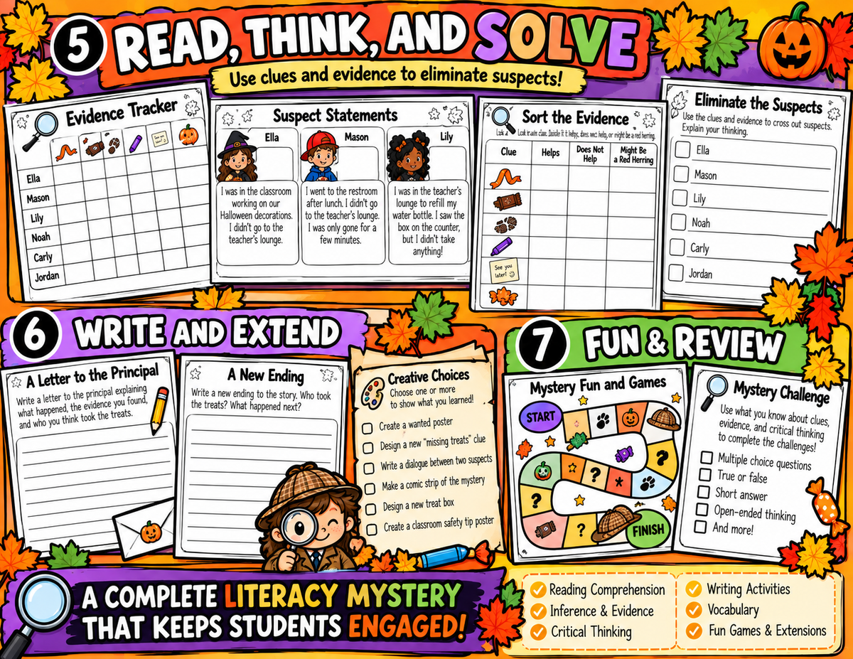Halloween Reading Mystery | The Case of the Missing Treats | Grades 2–4