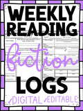 Fiction and nonfiction weekly reading logs bundle - Fiction Set 1