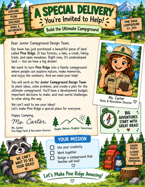 Build the Ultimate Campground project-based learning unit for grades 2-4